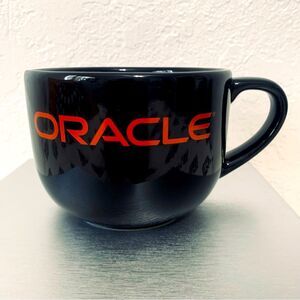 ORACLE Company Logo Ceramic Black Mug for Soup Coffee or Tea. Large Capacity